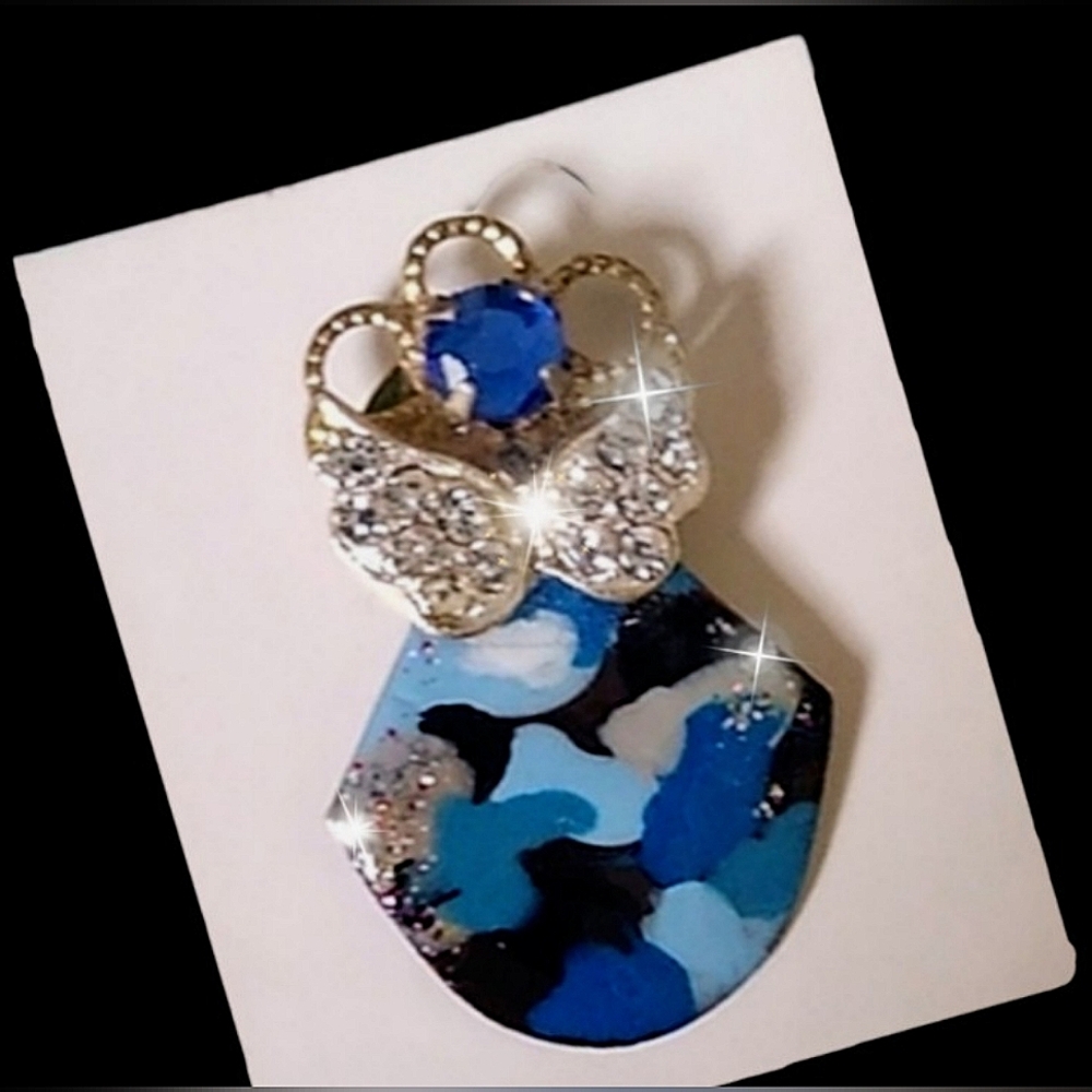Blue Camouflage Angel Tac Pin